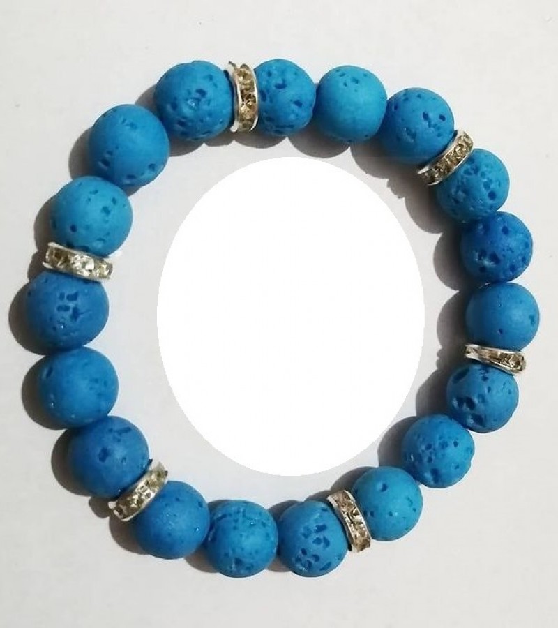 Sky Blue Lava/Volcanic Beads Bracelet