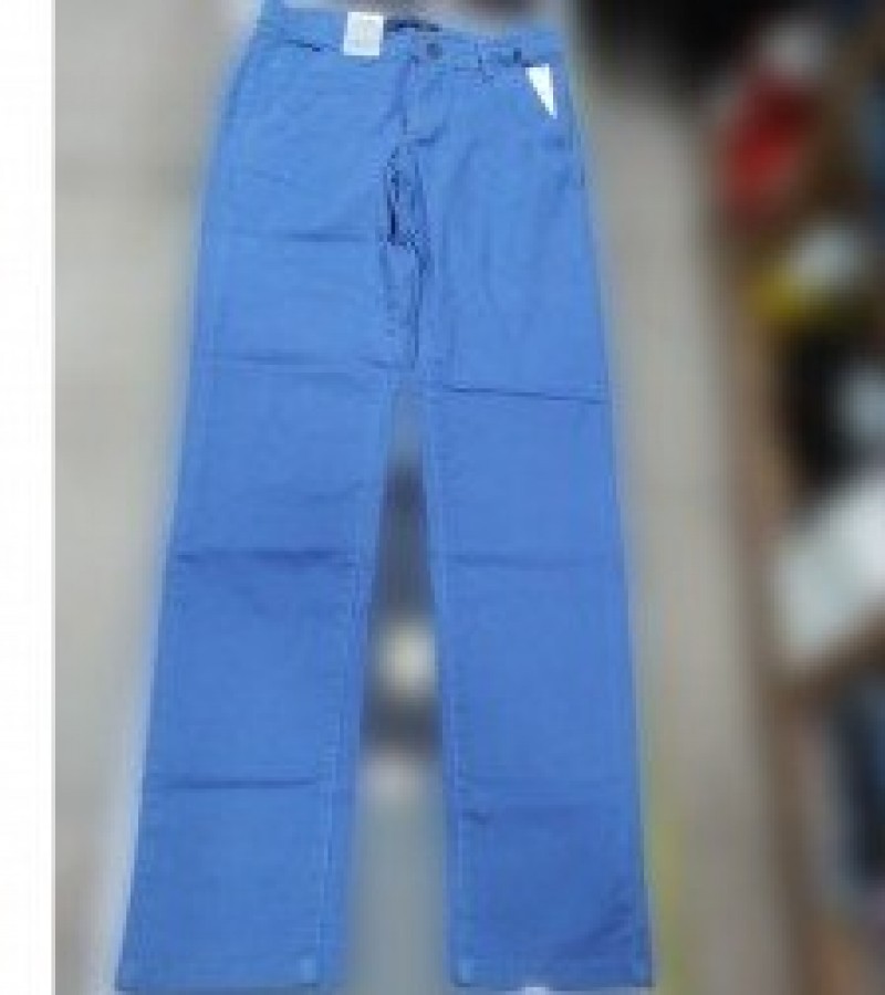 Slim Fit Cotton Pant For Men - Sky Blue - 30” to 36”
