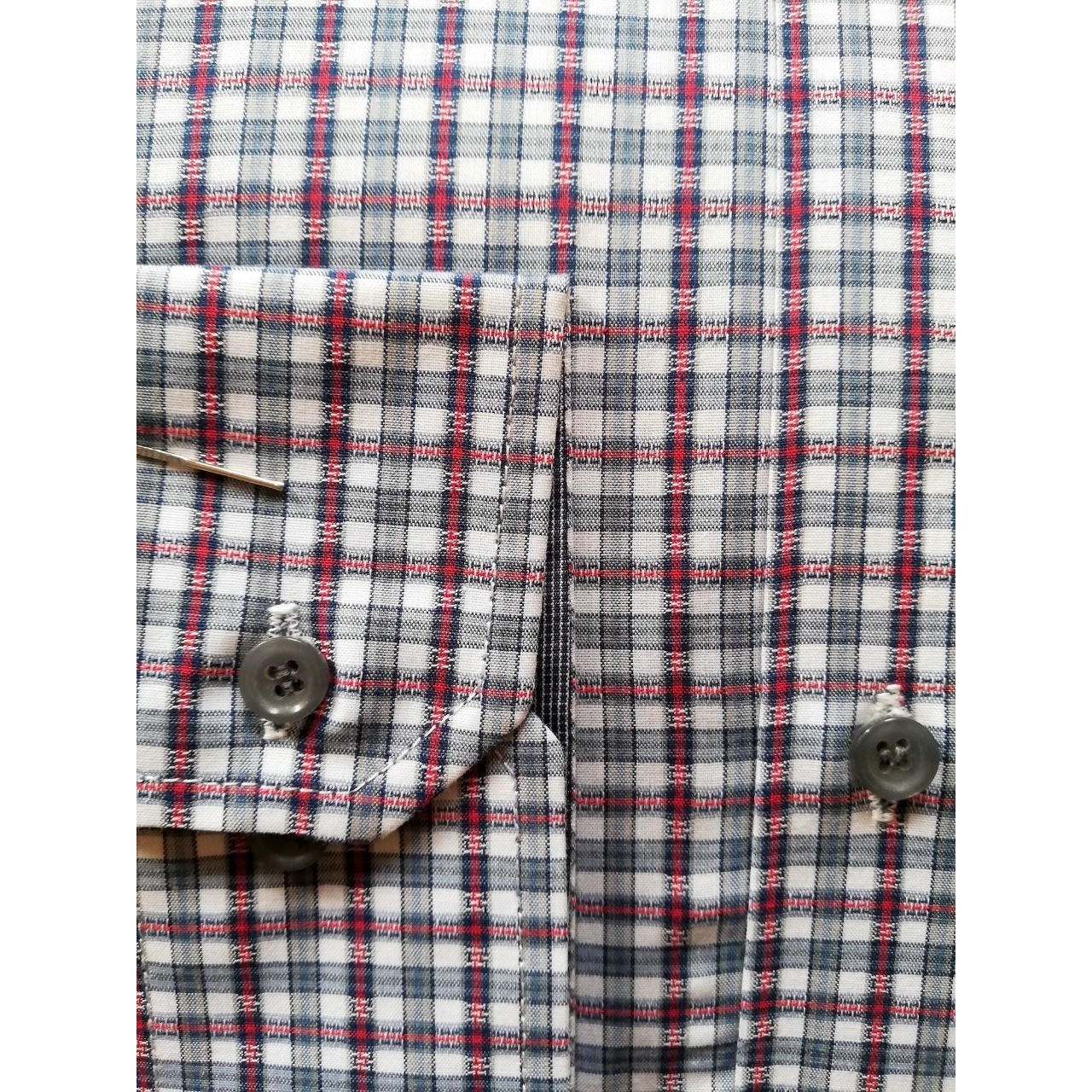 Small Check Formal Shirt With White Base For Men