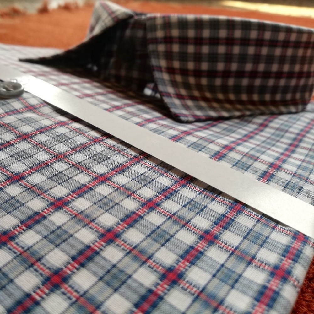 Small Check Formal Shirt With White Base For Men