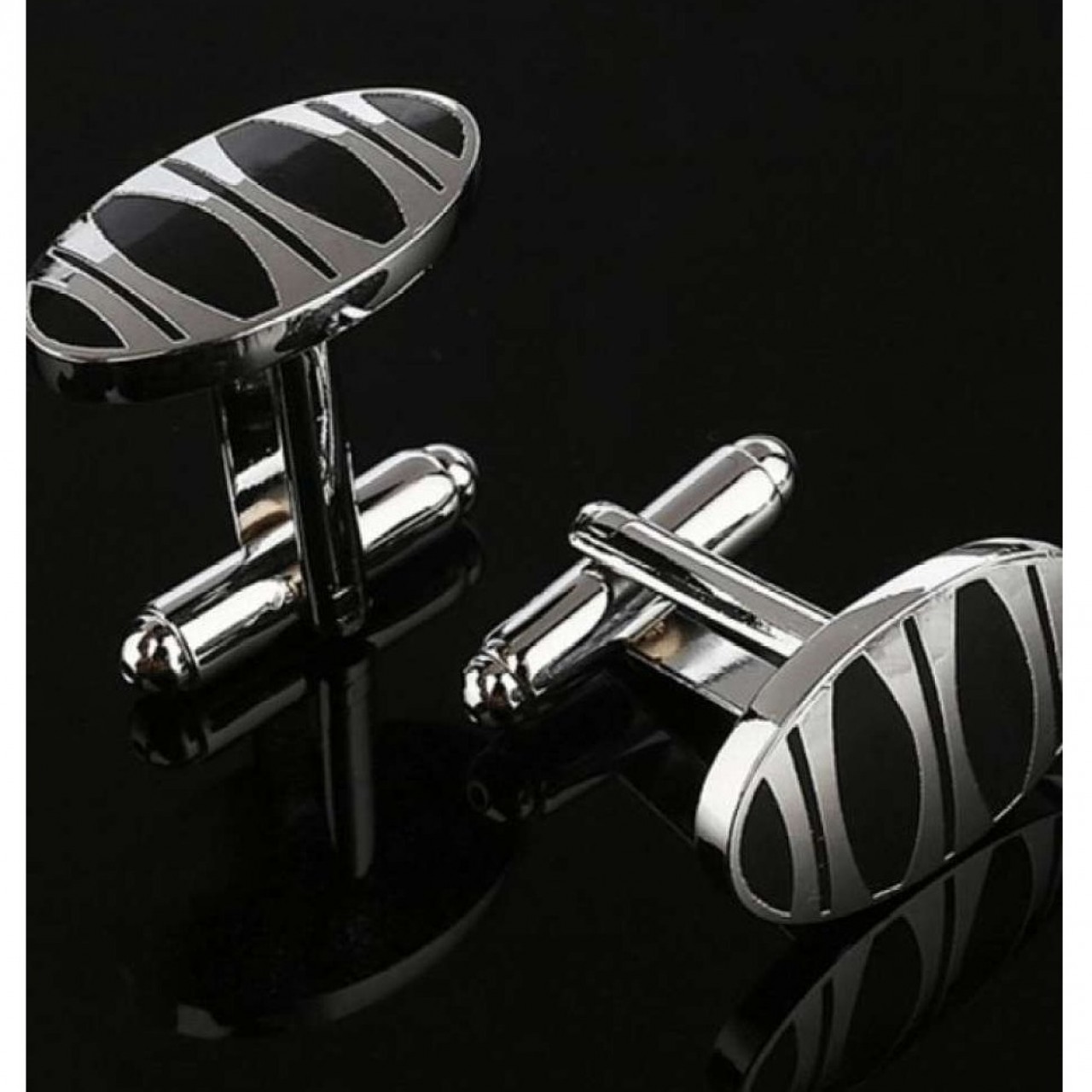 Smart Style Black & Silver Cufflinks
