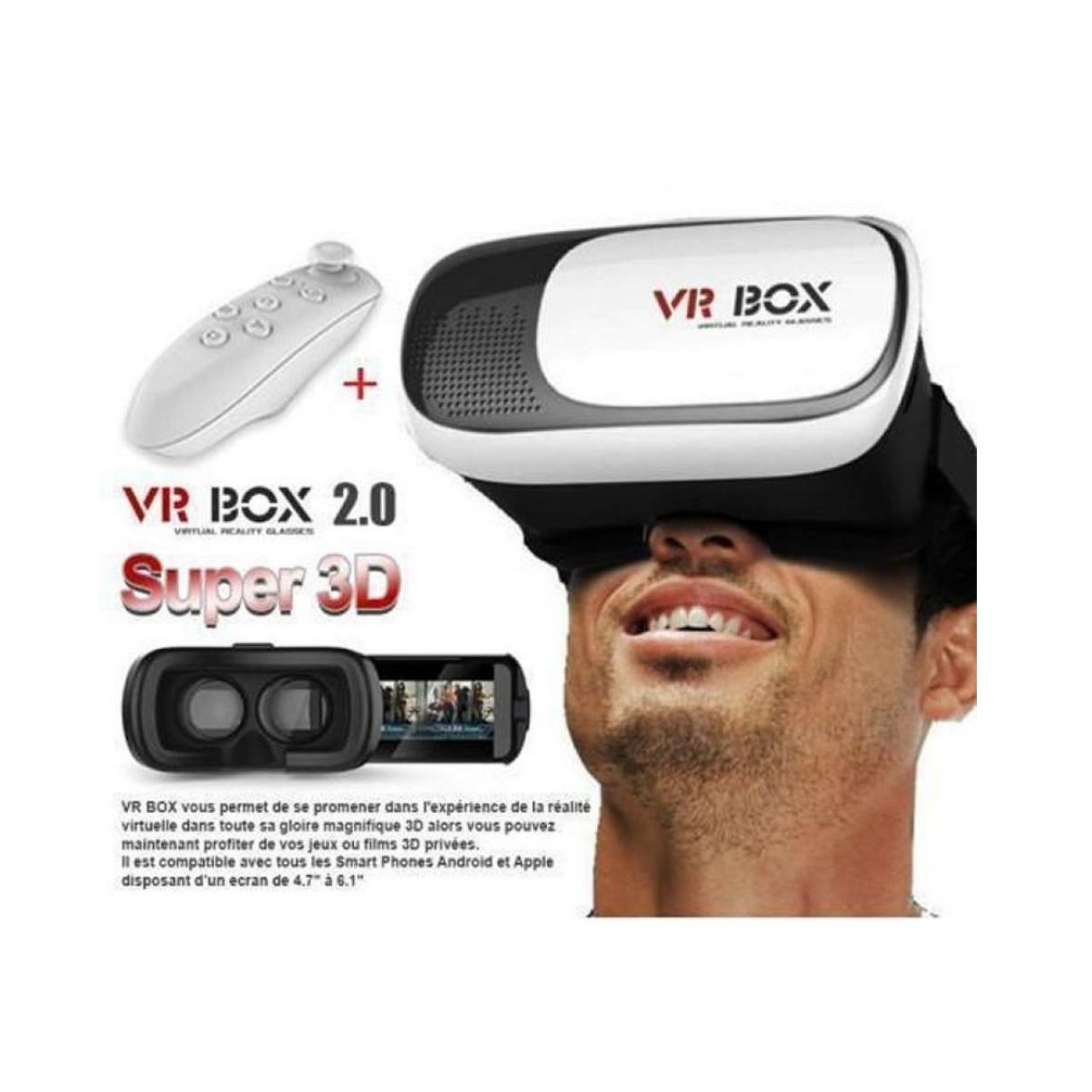 Smart Virtual Reality VR Box 3D Glasses With Remote