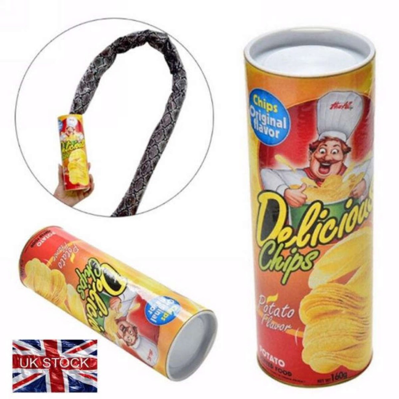 Snake in Pringles Style Potato Chip Can Tube Crisp Magic Trick Kid Mum Gag Prank