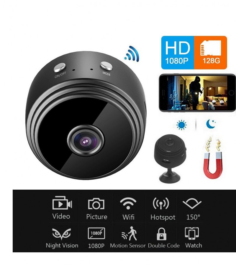SPEED-X A9 1080p Hd 2MP Magnetic Wifi Mini Camera WITH V380 APP