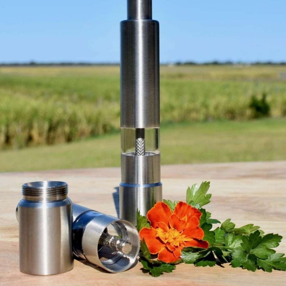 stainless steel portable manual spice grinder