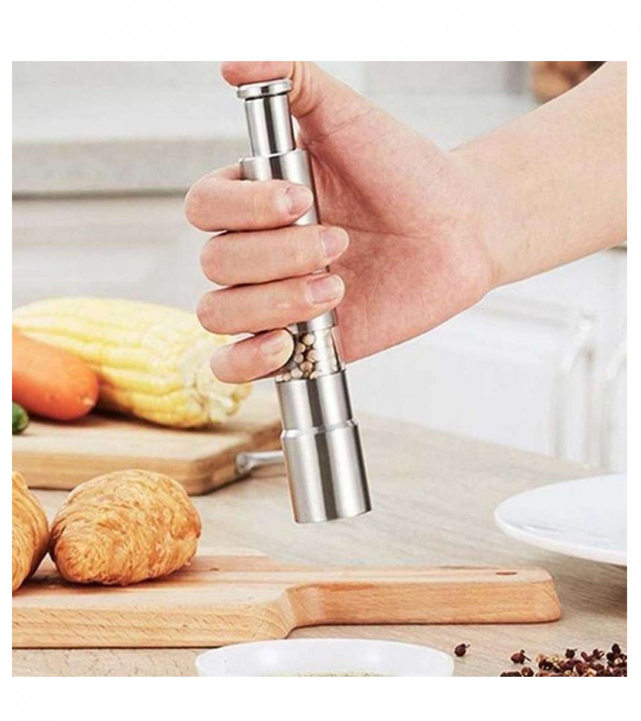 stainless steel portable manual spice grinder