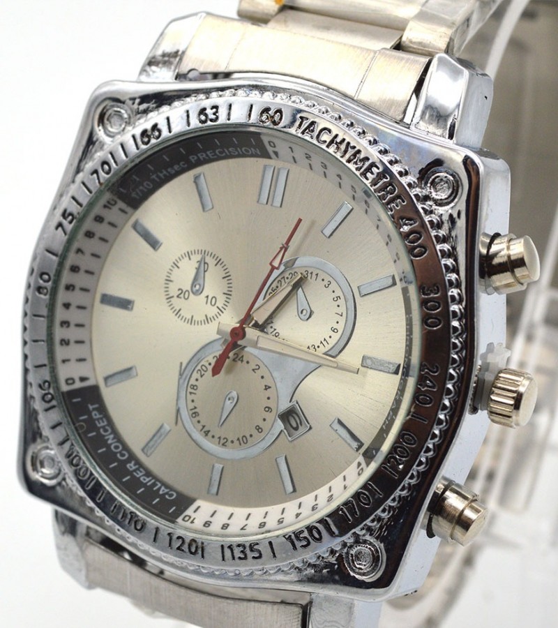 Stainless Steel Silver Watch For Men