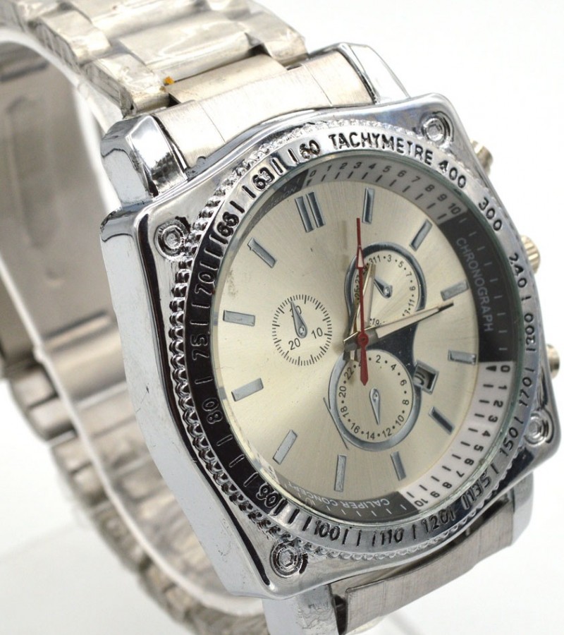 Stainless Steel Silver Watch For Men