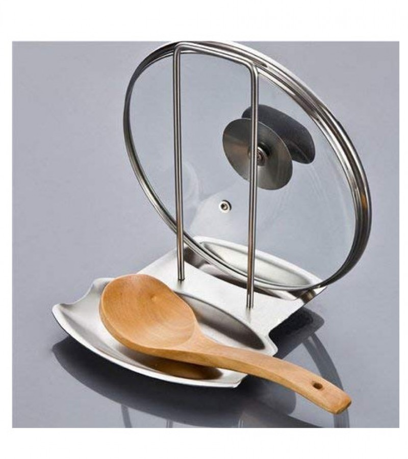 Stainless Steel Spoon Rest Pan Pot Cover Lid Stand