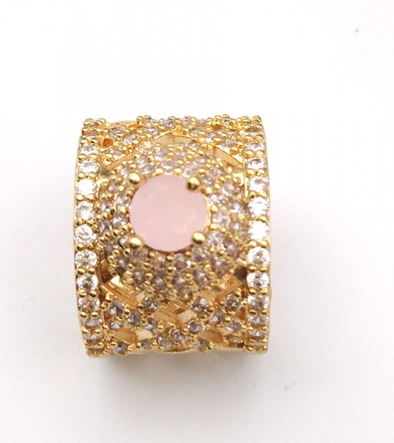 Stylish Pink Crystal Ring For women