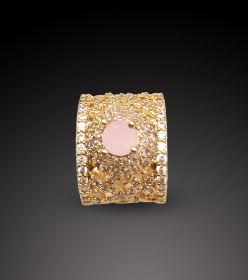 Stylish Pink Crystal Ring For women