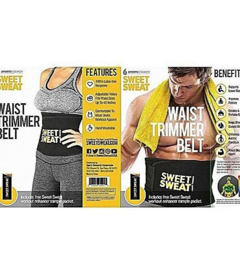 Sweet Sweat Waist Trimmer Belt Premium Fitness Belt for Men & Women Slimming Belt (R K)