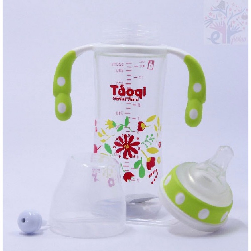 Taoqi Wide-Nick Feeding Anti Hot Feeding Bottle With Double Coloured Handle