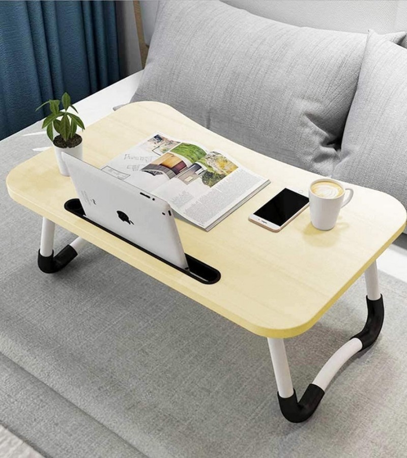 Tarkan Foldable Wooden Laptop Desk for Bed Wood Portable Laptop Table- Multicolors
