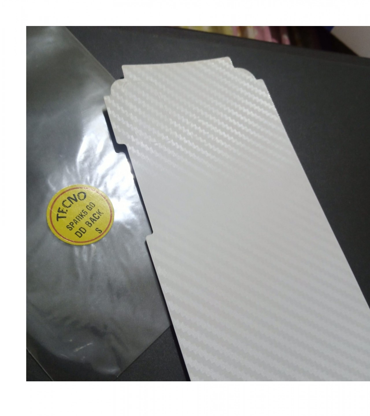 Tecno spark6 Go - Carbon fibre sheet - Matte Mosaic Design - Back Skin - Back Protector - Sheet