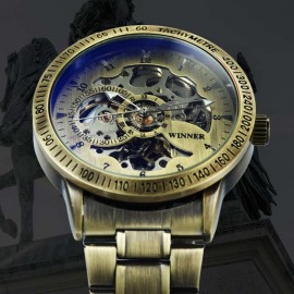 Copper clearance skeleton watch