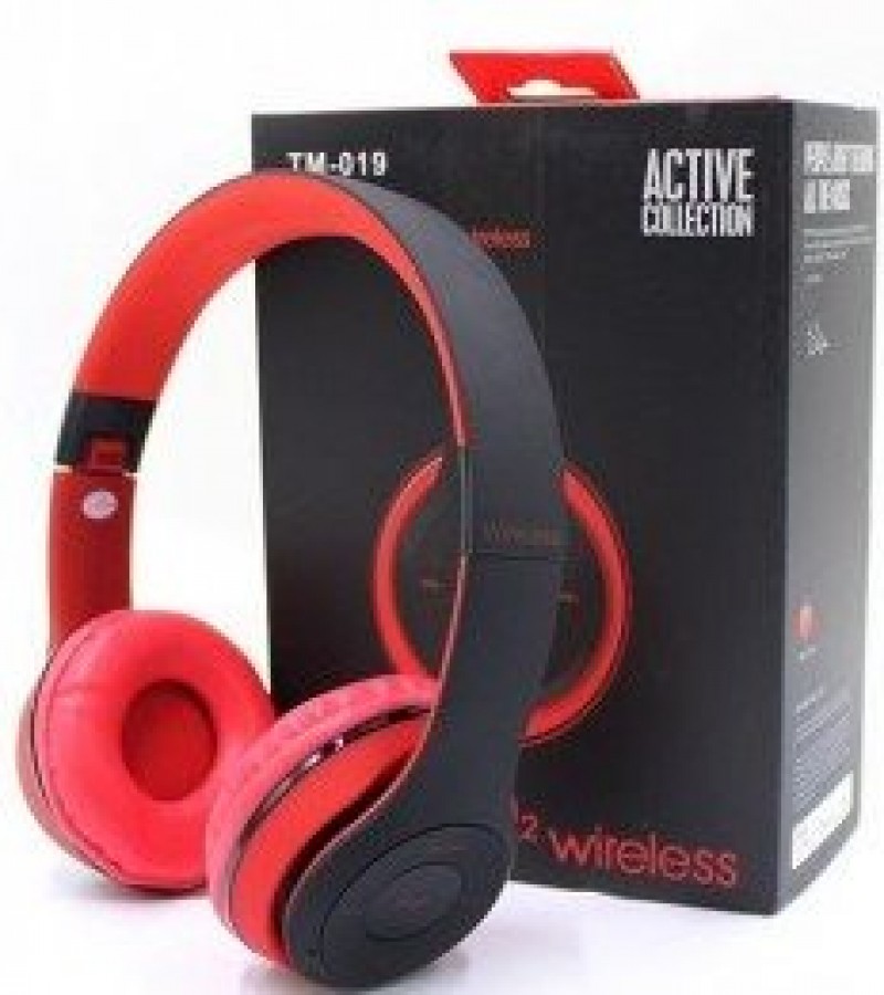 Tm-019 Bluetooth Headphone - Red & Black