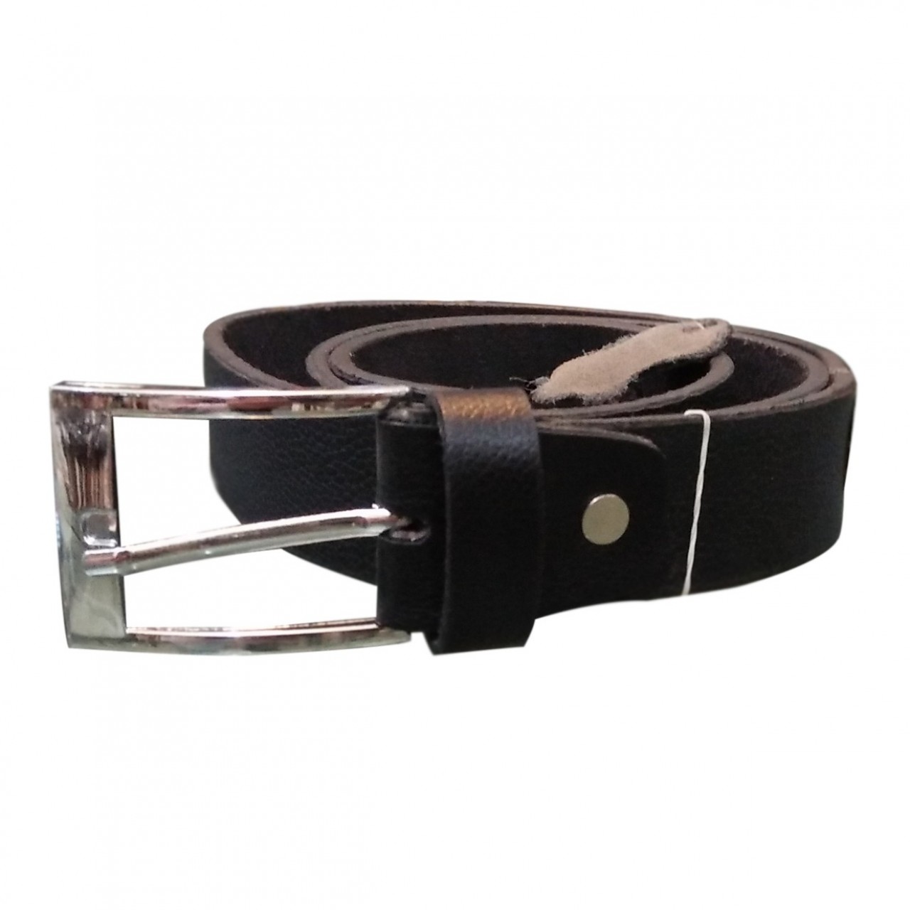 Top Quality Black Leather Belt With Chrome Buckle For Men