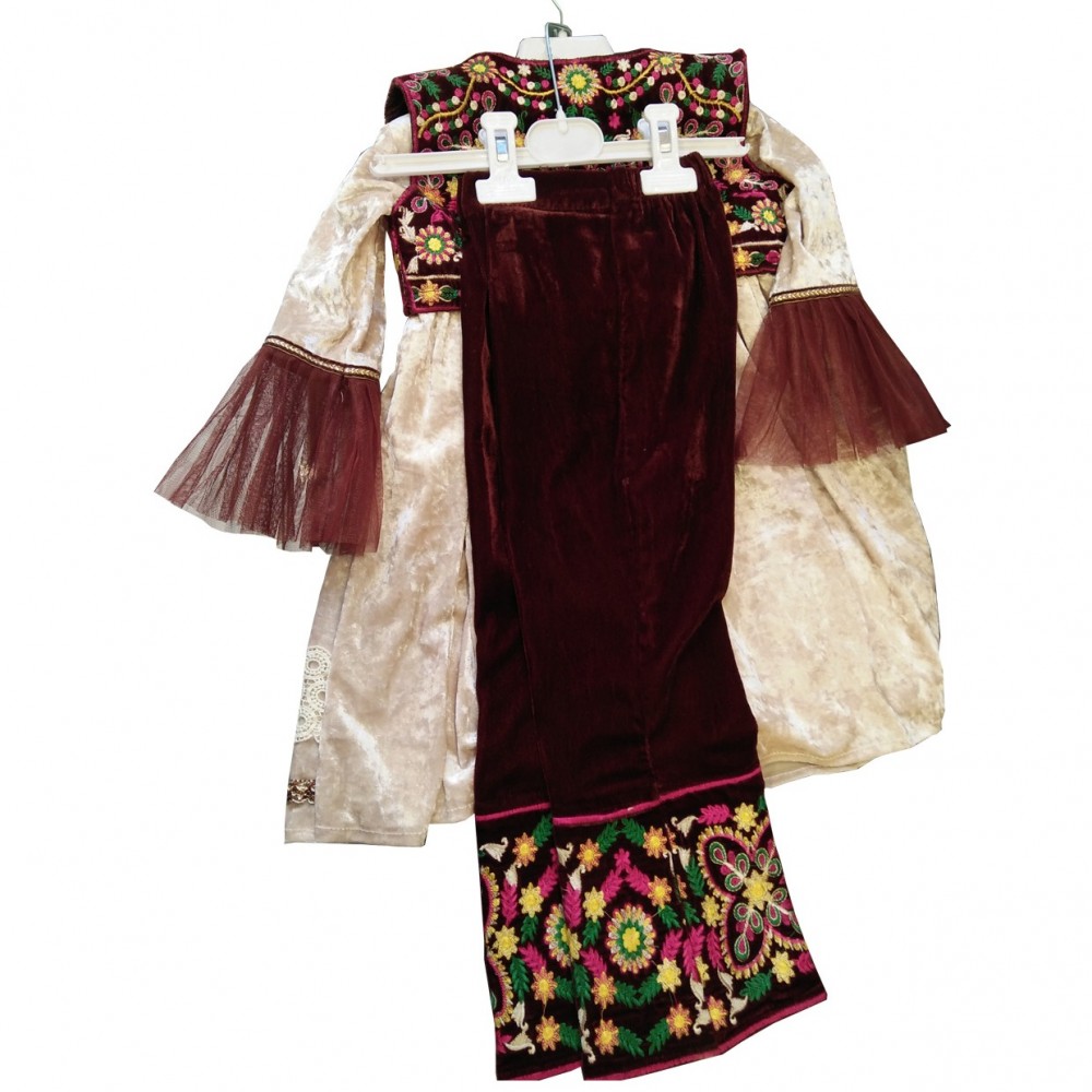 Traditional Sindhi Frock With Inner Velvet Tights  - 1 To 5 Years
