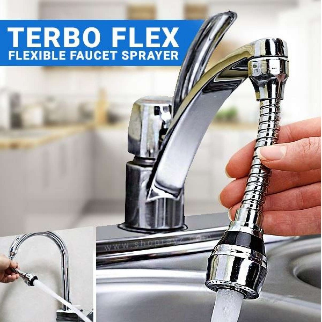 Turbo Flex 360 Instant Hands Swivel Spray Sink Hose