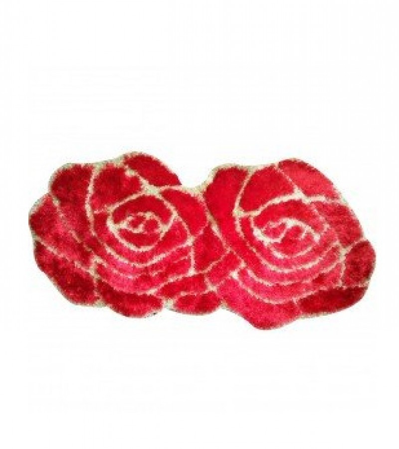 Two Flowers Soft Shaggy Mat For Home Decoration