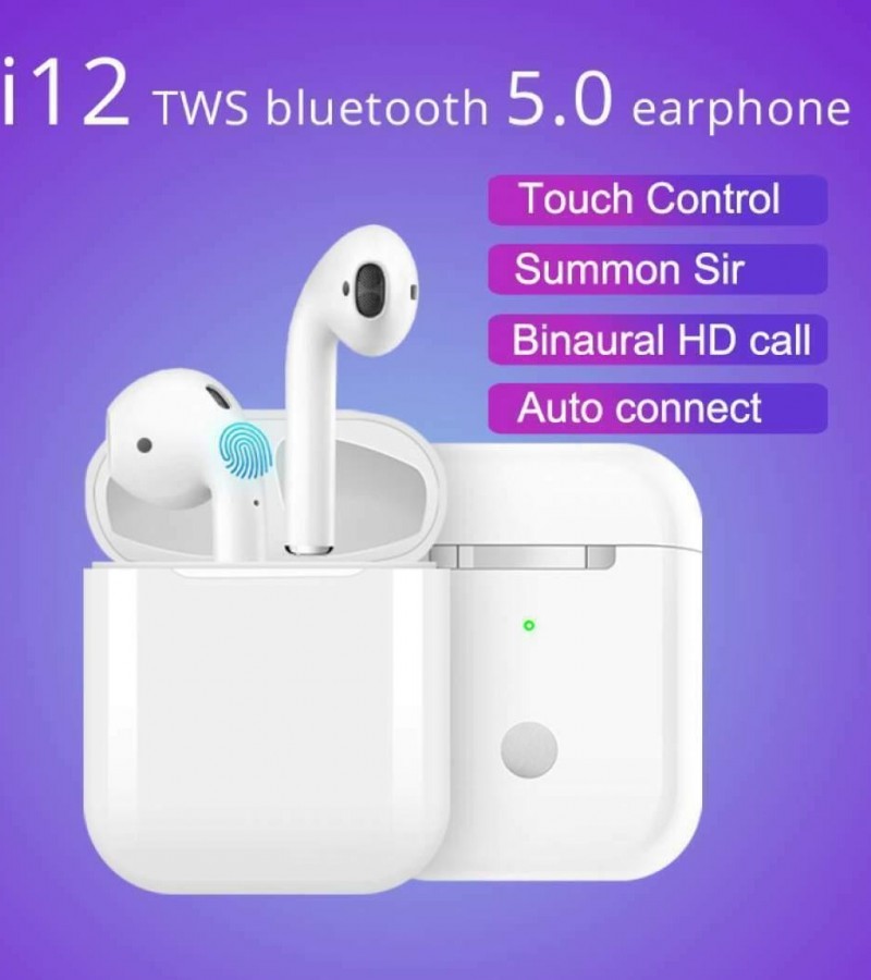 TWS i12 With Sensor Touch Airpods High Quality TWS i12 Mini Universal Dual Pair Bluetooth Earbuds