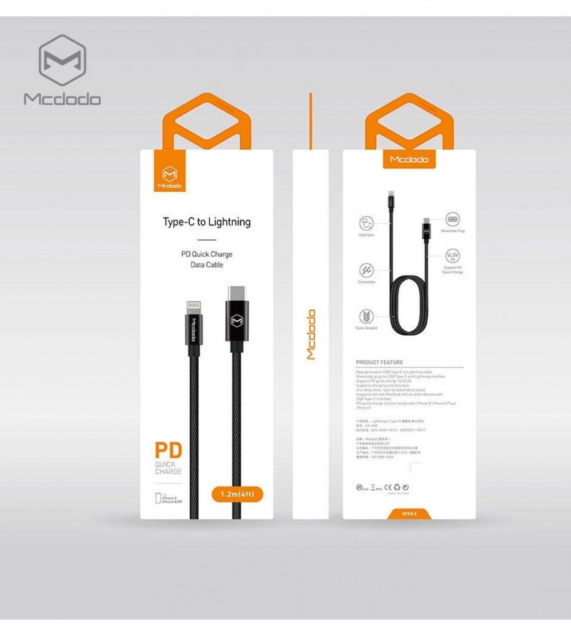 Type - C to lightning Quick Charge Data Cable