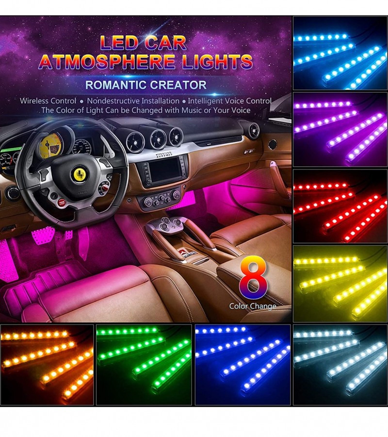 Universal Car Interior Multicolor Atmosphere Light (App Controlled) (USB Powered)