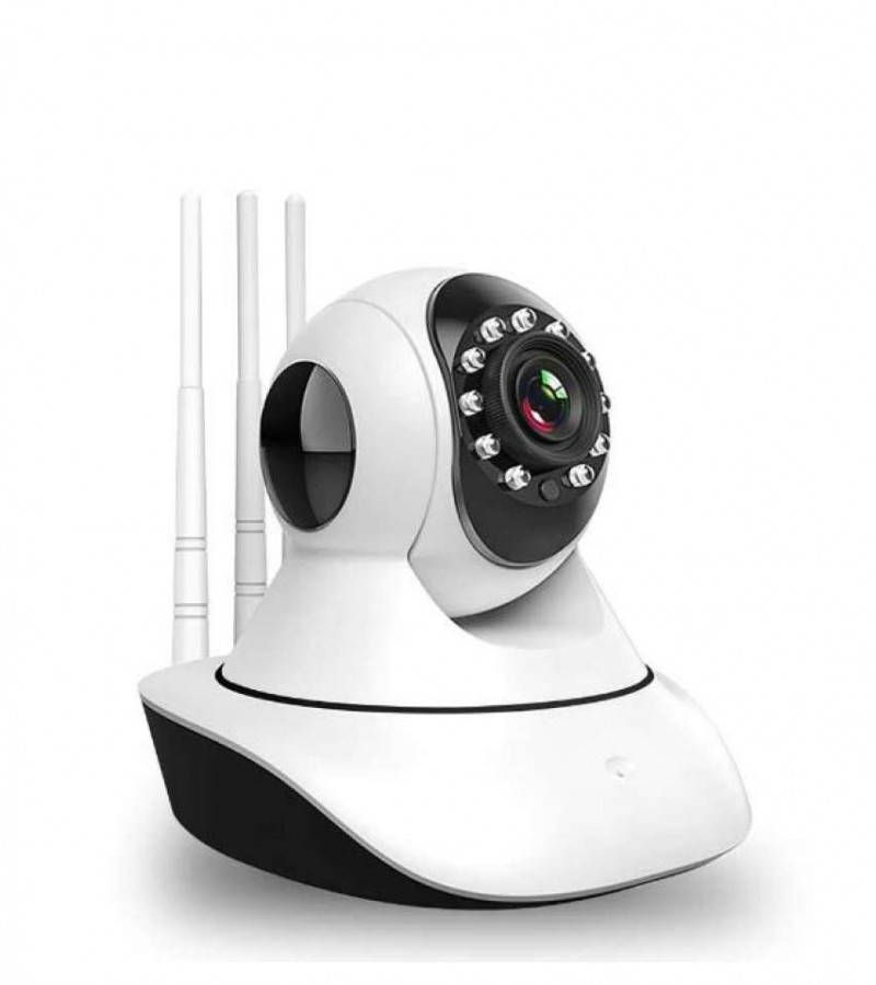 V380 Wifi IP Camera HD 720P - Triple Antenna Smart Rotatable Wireless (White)