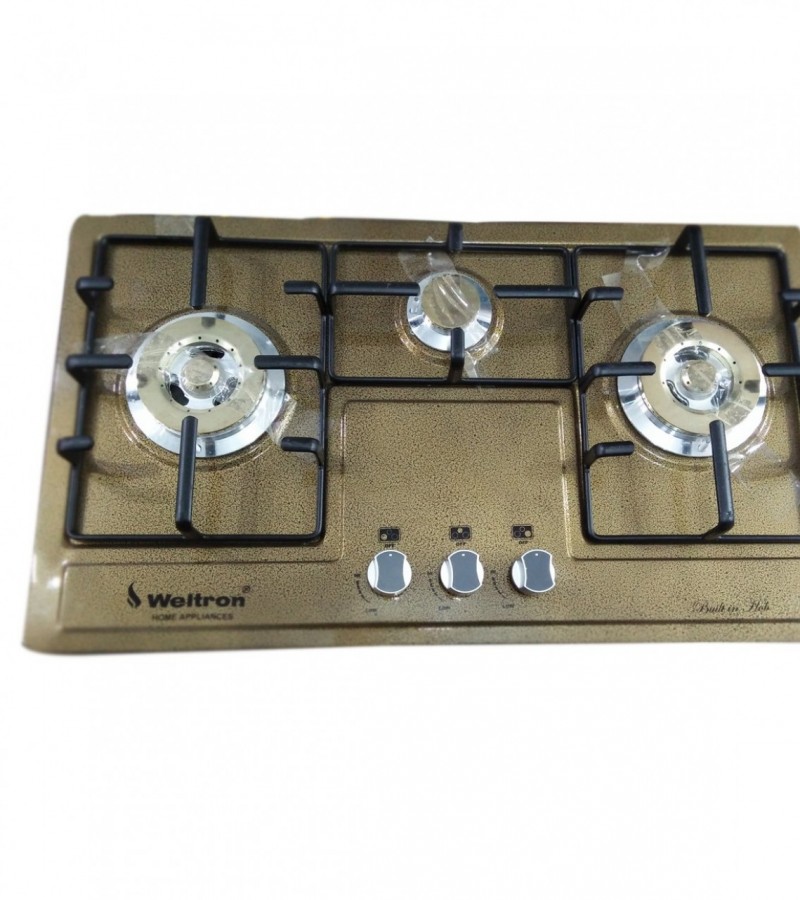 Weltron 3 Burner Stainless Steel Gas Stove - Built In Hob