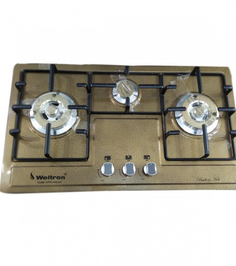 Weltron 3 Burner Stainless Steel Gas Stove - Built In Hob