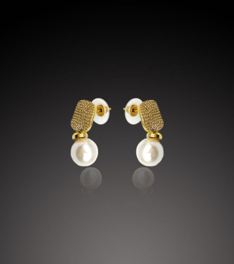 White Crystal Stone Earrings