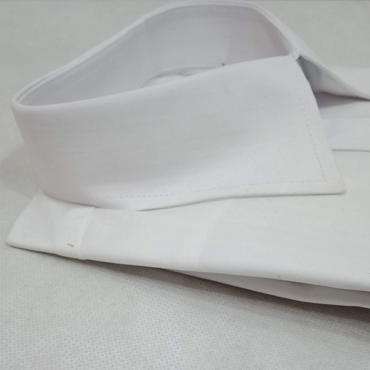 White Formal Shirt For Men - Self Lining - Double Needle Stitching
