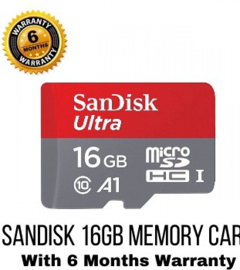 [With 6 MONTHS WARRANTY] SanDisk 16GB Ultra microSDHC UHS-I Memory Card with Adapter