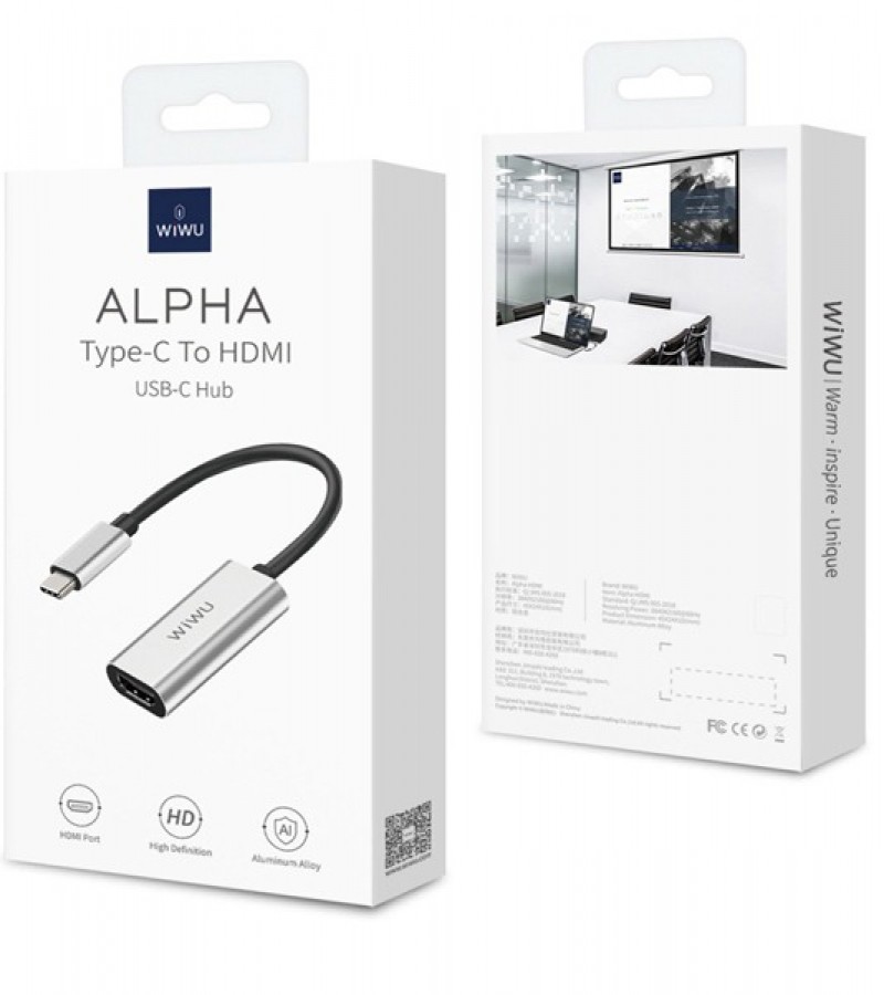 Wiwu Alpha Type-C To HDMI, HDMI Adapter – Grey
