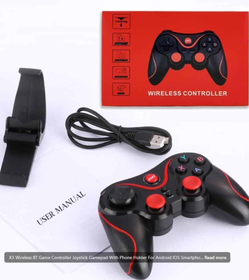 X3 Wireless BT Game Controller Joystick Gamepad With Phone Holder For Android IOS Smartphone