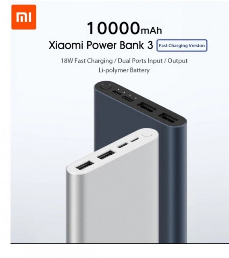 Xiaomi Mi Power Bank 3 10000mAh Two-way Quick Charge 18W QC3.0 USB-C