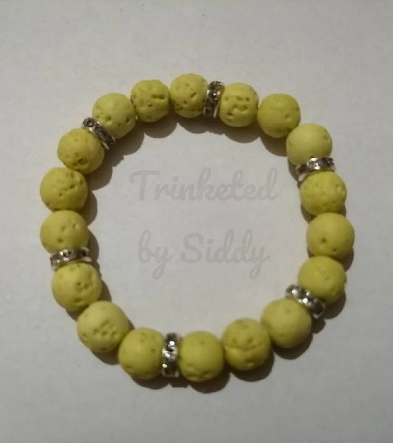 Yellow Lava/Volcanic Beads Bracelet