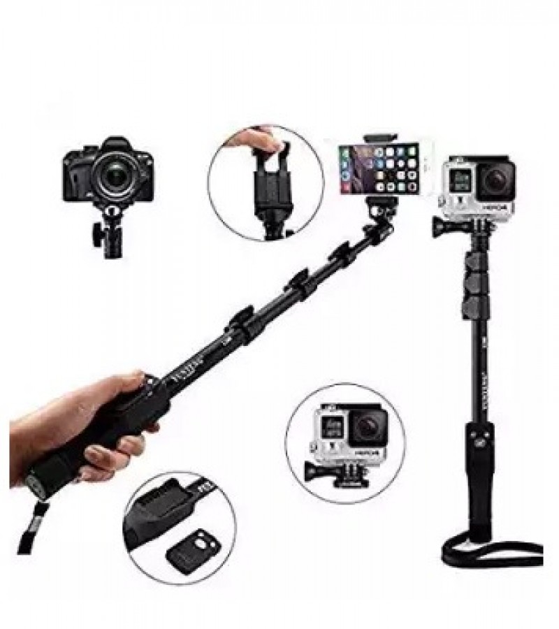 YT-1288 - Bluetooth Selfie Stick for Smartphone & Digital Cameras - Black