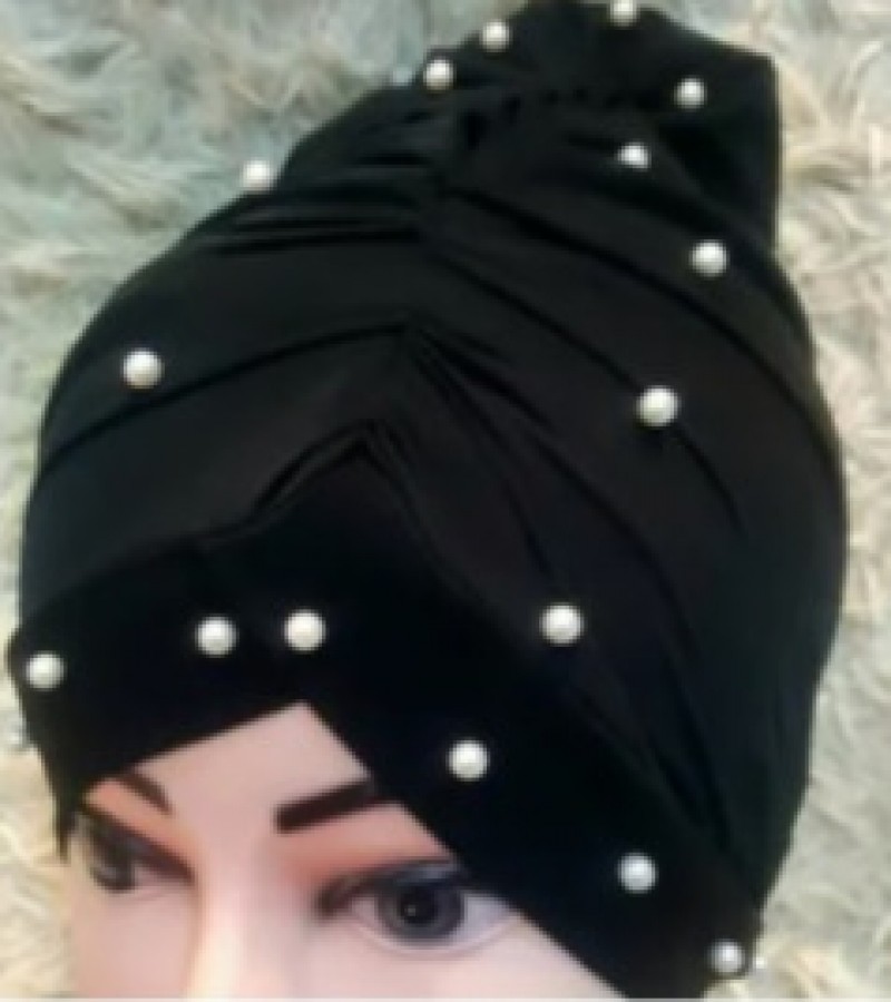 Zik Zag Hijab Cap With Pearls