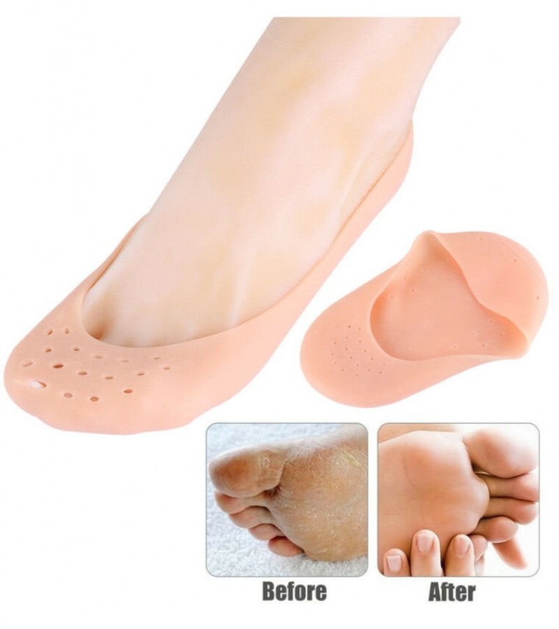 2Pcs Unisex Silicone Gel Socks for Pain Relief & Cracking Foot Protector