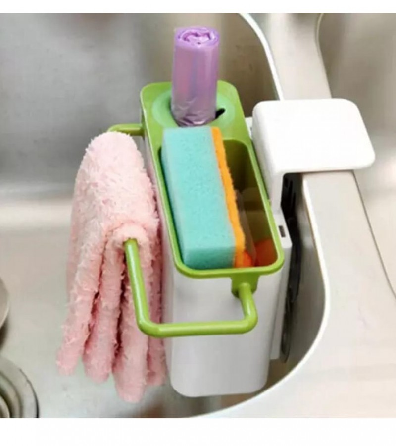 3 in 1 Sink Tidy Set Plus - Kitchen Sink Organizer with Built in Soap Dispenser, Dishwasher Liquid