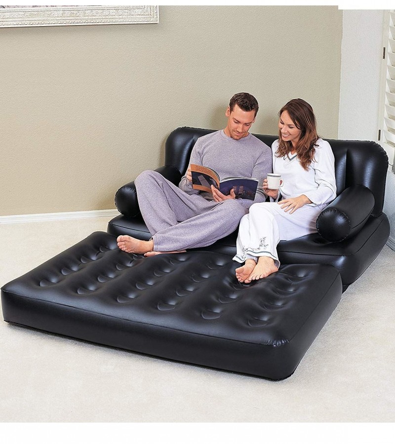 5 In 1 Bestway Inflatable Sofa Bed With Air Pump - Size: 76  x 60  x 25 Inch