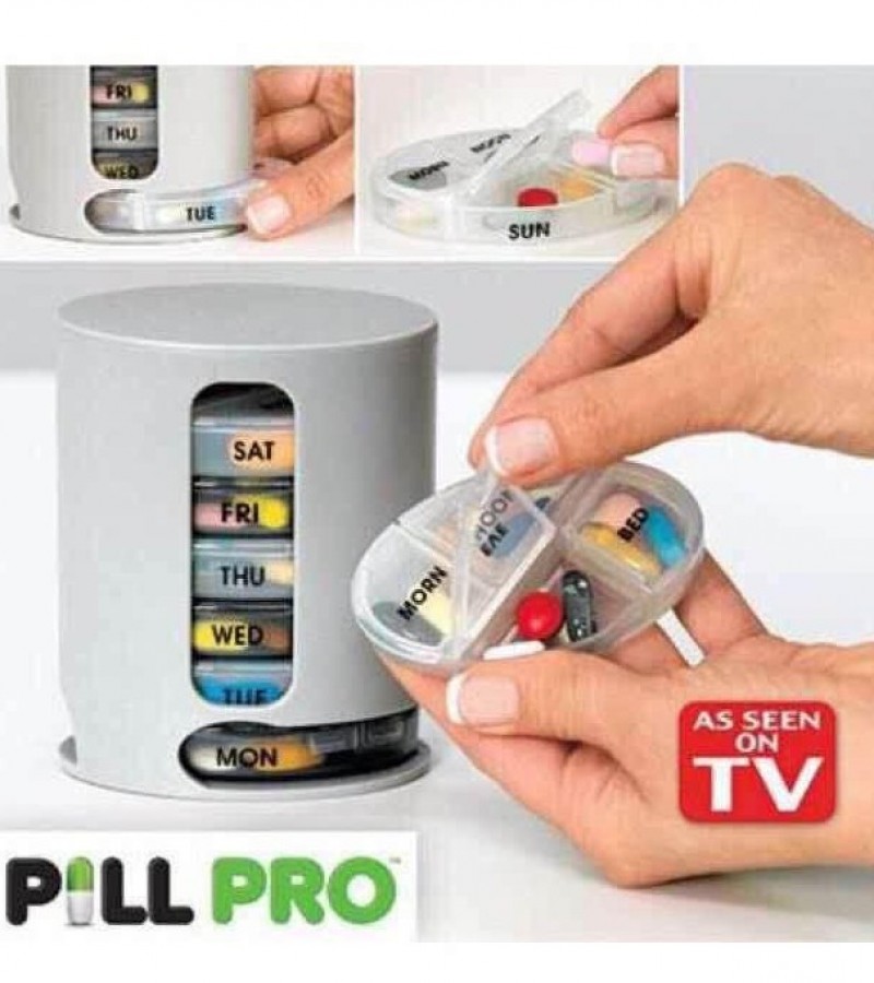 7 Days Pill Pro Organizer Storage Case - 4 Daily Compartments