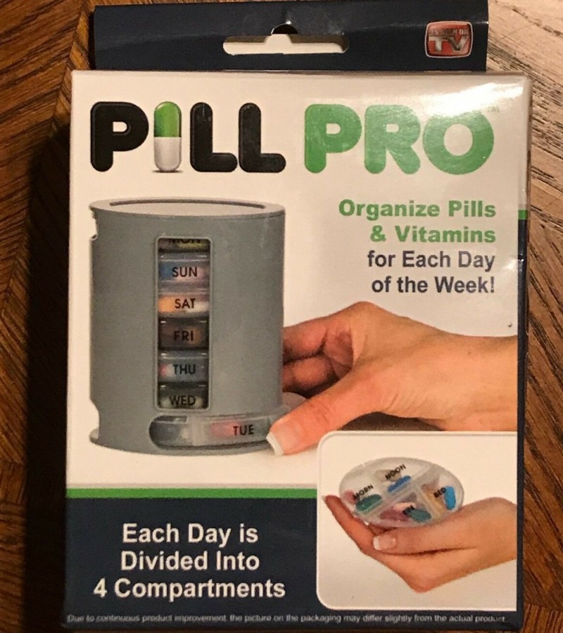 7 Days Pill Pro Organizer Storage Case - 4 Daily Compartments