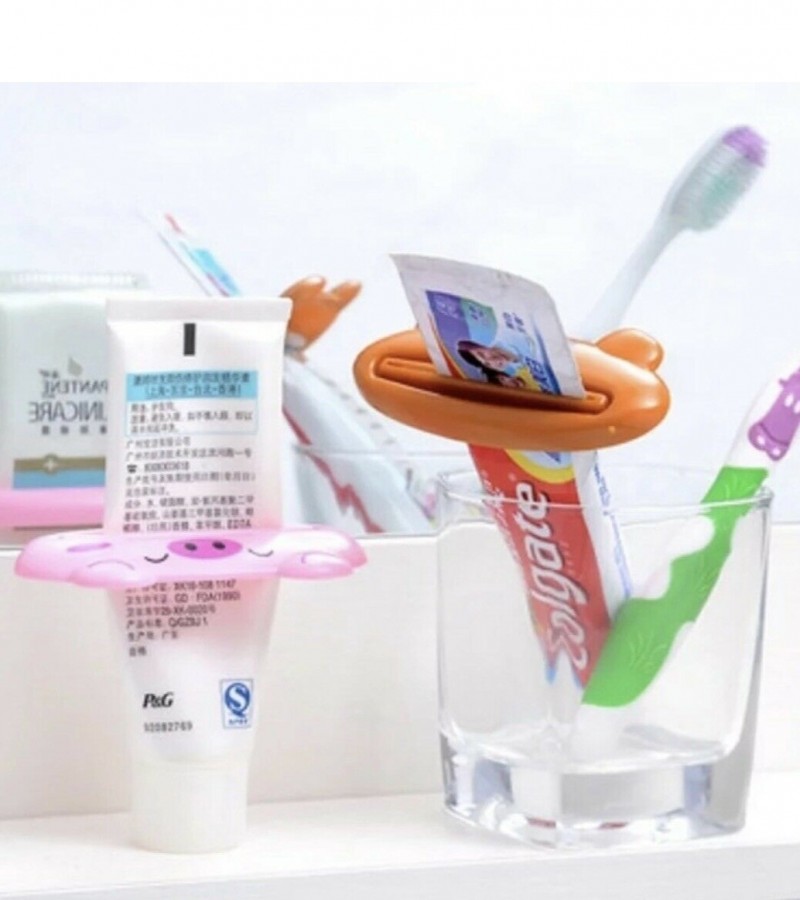 Cartoon Toothpaste Tube Dispenser Squeezer Rolling Holder Rack Clip