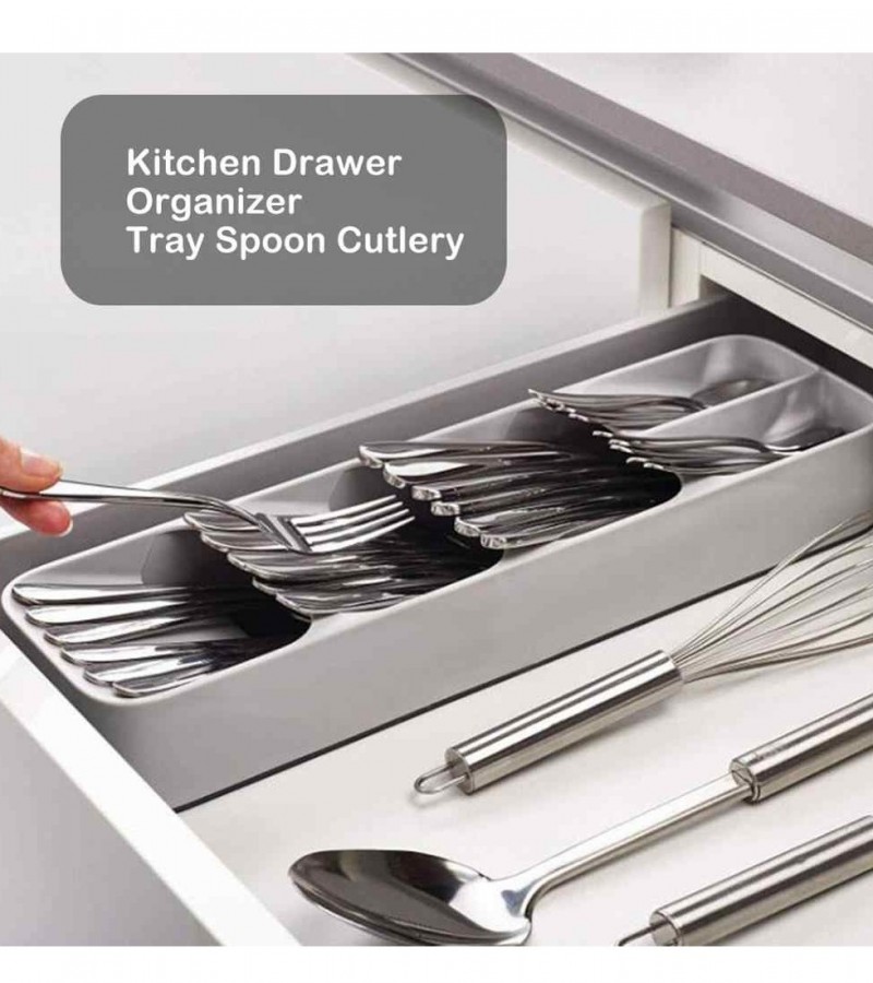 Drawer Cutlery Organizer Tray Kitchen Storage Spoon Cutlery Box