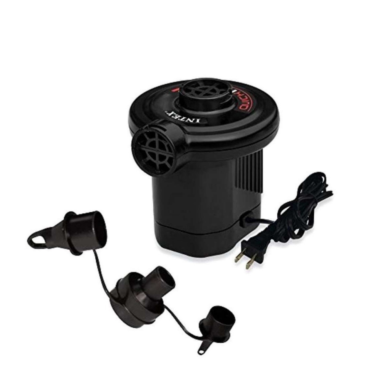 Portable Electric Air Pump Ht-196 - 3 Nozzles - Black - High quality plastic PVC material