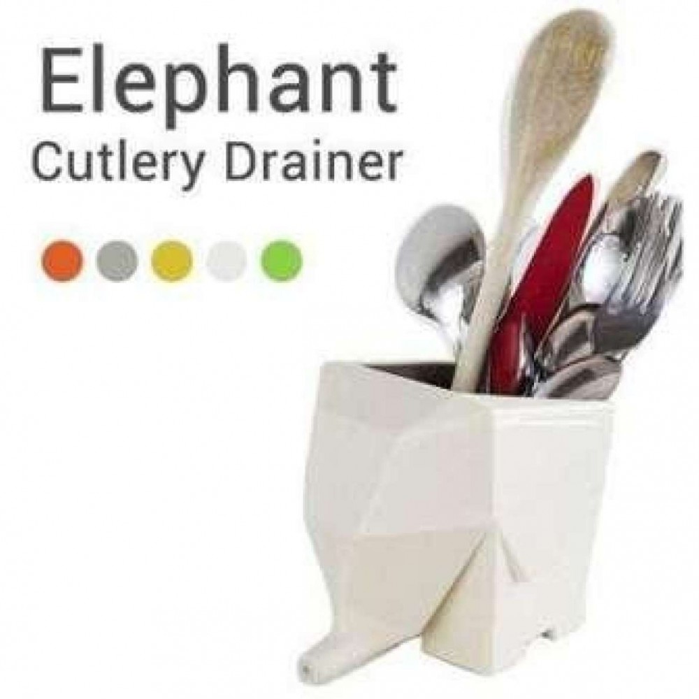Elephant Shape Kitchen Cutlery Drainer Bathroom Washroom Stationary Flower Pot Storage Holder and Wa