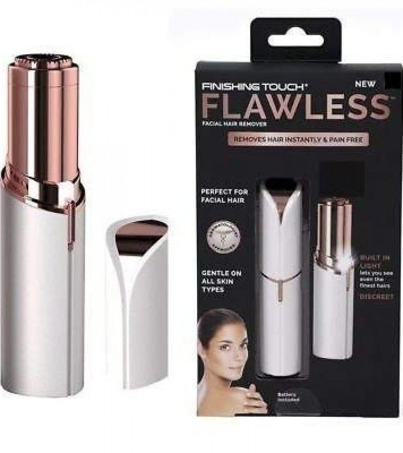 Finishing Touch Flawless Women's Painless Hair Remover , White/Rose Gold With Free Charging Cable